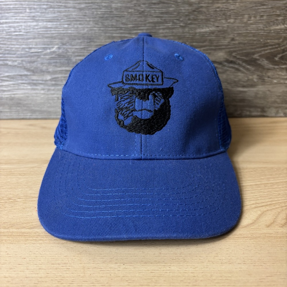 Smokey Bear Hat Cap Snap Back Mesh Trucker Embroidered Wildfire Mens One Size